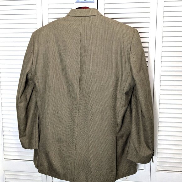 MICHAEL KORS Mens Blazer Sport Coat Size 48L Brown Tan Micro Check 2 button - Picture 5 of 16